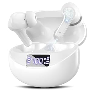 Auriculares inalámbricos, Bluetooth 5.4 HiFi estéreo con micrófono de cancelación de ruido, color blanco