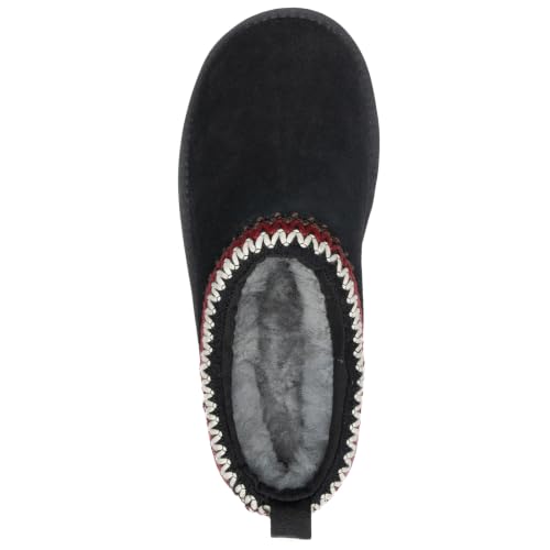 Image of Women's Genuine Shearling Slippers Suede Warm Indoor Outdoor Shoes Rubber Sole