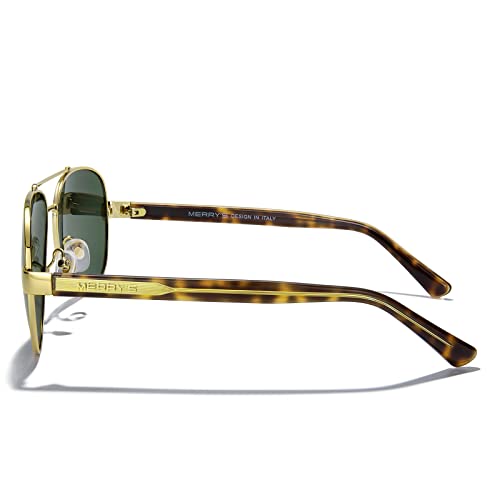 MERRY'S Aviator Sunglasses for Men Women Polarized Shades Acetate Temple S85283