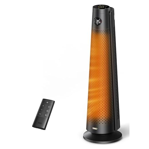 DREO Space Heater Large Room, 30" Electric Heaters with Remote, 120° Oscillation, Adjustable Thermostat, 5 Heat & 3 Fan levels, 8 Safety Protections, 25dB Quiet, 1-12H Timer, Heater for Office, Black