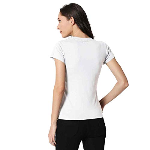 Image of Bewakoof Women's Cotton Printed Mickey Don't Care (Dl) Disney Half Sleeves | Round Neck | Regular Fit T-Shirt /Tee