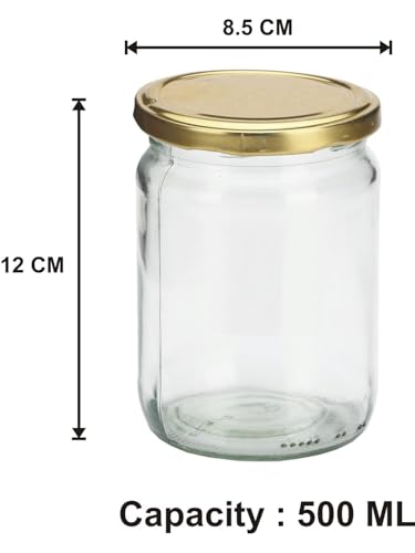 Image of 500 ml Clear Glass Storage Jars for Kitchen & Home Organization - Pack of 6