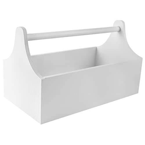 Creative Deco Werkzeugkiste Holz | Werkzeugkasten aus Holz | Maße 34 x 18 x 20,5 cm (+/- 0,5 cm) | Werkzeugkoffer leer | Weiße Toolbox mit Griff |...