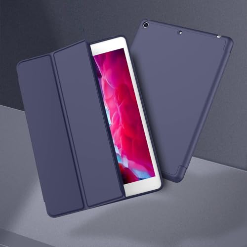 Image of Printme iPad 9.7 Case (2018 /2017 Model, 6th /5th Generation), Smart Cover with Pencil Holder and Soft Baby Skin Silicone Back and Full Body Protection, Auto Wake /Sleep Cover (Navy Blue)