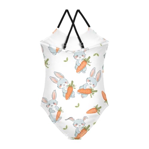 Girls Swimsuit Pattern of Rabbit with Carrot One Piece Swimwear2