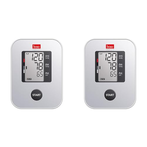 boso medicus X - Bestes Oberarm-Blutdruckmessgerät Stiftung Warentest 5/2016, 11/2018 und 9/2020 mit Einknopfbedienung, großem Display und Arrhythmie-Erkennung – Mit Standard-Manschette (22-32cm)