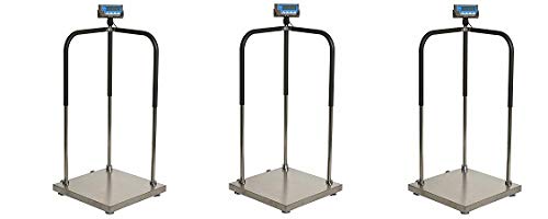 MS140-300 Portable Medical Digital Handrail Scale up to 660 lb. Capacity, Integrated Wheels, Standing Doctor Physician Scale (3)