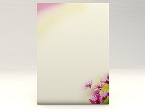 Motivpapier"Sommer Blumen 20 Blatt A4 100 G/Qm hochwertiges Briefpapier für Laser/Ink/Copy/Hand Cover