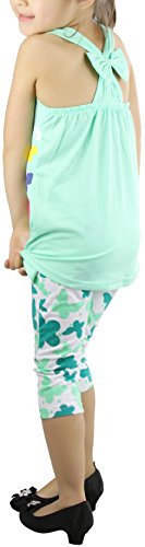 Image of ToBeInStyle Girl's Sleeveless Tank Top & Leggings 2 Piece Outfit Casual Dress Style Set