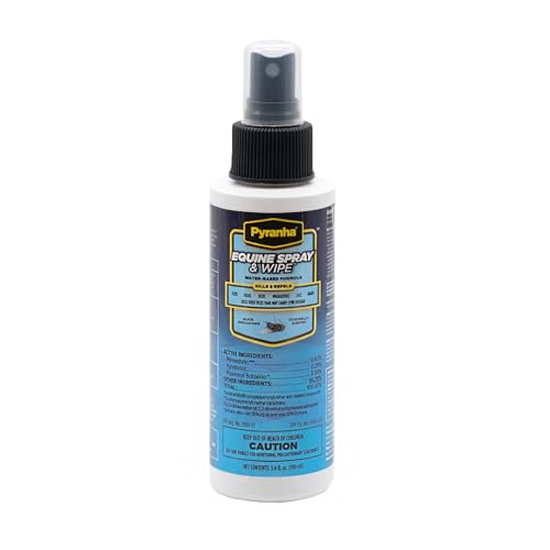 Pyranha Equine Spray and Wipe Fly Repellent for Horses – Water-Based Formula with Citronella Scent, Long-Lasting, Dust-Free, No Shake Required, 3.4 oz - image 3