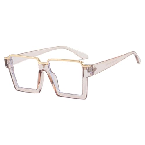 Lunettes claires de mode à monture champagne translucide et branches légères LVTFCO