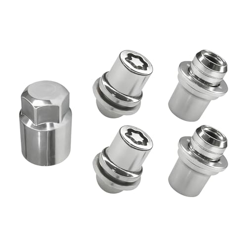 CCNU M12x1.5 Wheel Lock Lug Nuts Set 4PCS Anti-Theft Chrome Locking Lug Nut Kit with 1 Key Replacement 00276-00900 Chrome Wheel Locks for Toyota Camry Corolla RAV4 Tacoma Highlander Avalon & Lexus