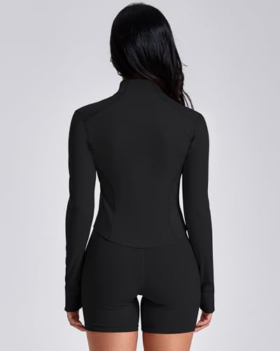 GYM RAINBOW Workout Jackets for Woman Lightweight Athletic Full Zip Running Jacket BBL Cropped Jackets Slim With Thumb Holes - Image 5