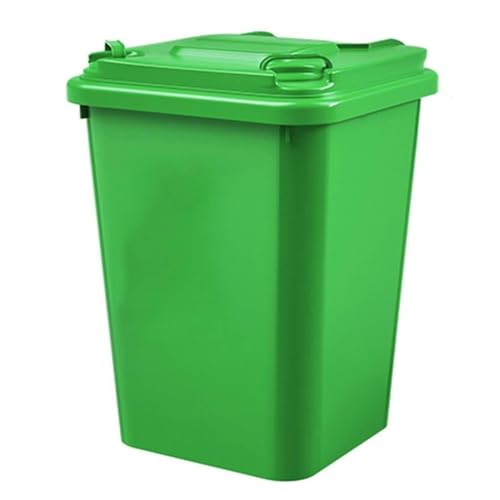 50l Outdoor Trash Bin with Rubber Wheels & Lid -