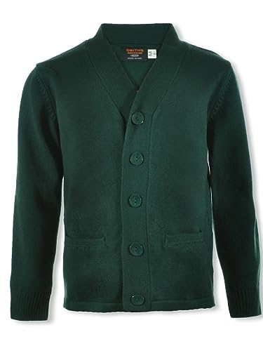 Smith's American Boys' V-Neck Cardigan - Hunter Green, 4-5
