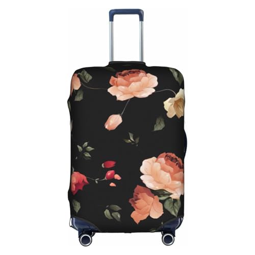 Housse de valise imprimé floral blanc XL pour vacances et voyages
