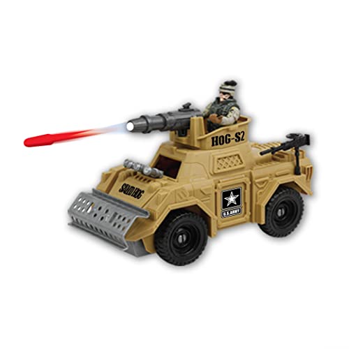 United States Army Sand Hogs Playset, Push & Go War Vehicle Military Toys W/ Missile Launcher, Guns & Soldier Action Figure, 14 Pc Set #TOP16