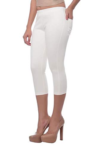 Image of Frenchtrendz Women's Cotton Modal Spandex Stretchable Slim Fit Jegging Capris