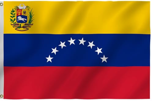 2X3 Foot Venezuela 8 Stars Flag Venezuelan National FLags - Vivid Color and Fade Proof - Canvas Header and Double Stitched - Bolivarian Republic of Venezuela Flags Polyester with Brass Grommets 2X3FT (2x3ft)