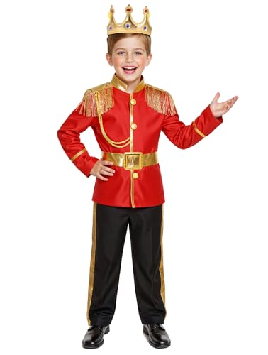 Disfraz completo príncipe para niños 9-10 años rojo miniatura 1
