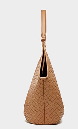 Genuine Leather Shoulder Tote Bag for Women Woven Underarm Shoulder Purse Vintage Work Handbag Crossbody Purse2