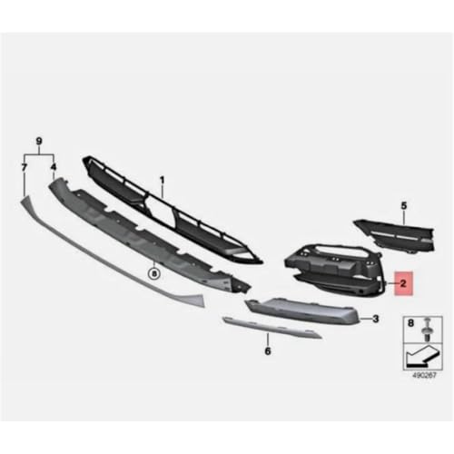 Grille avant grilles avant pour pare-choc de BMW X3 G01 2019 gauche droite plastique - 3