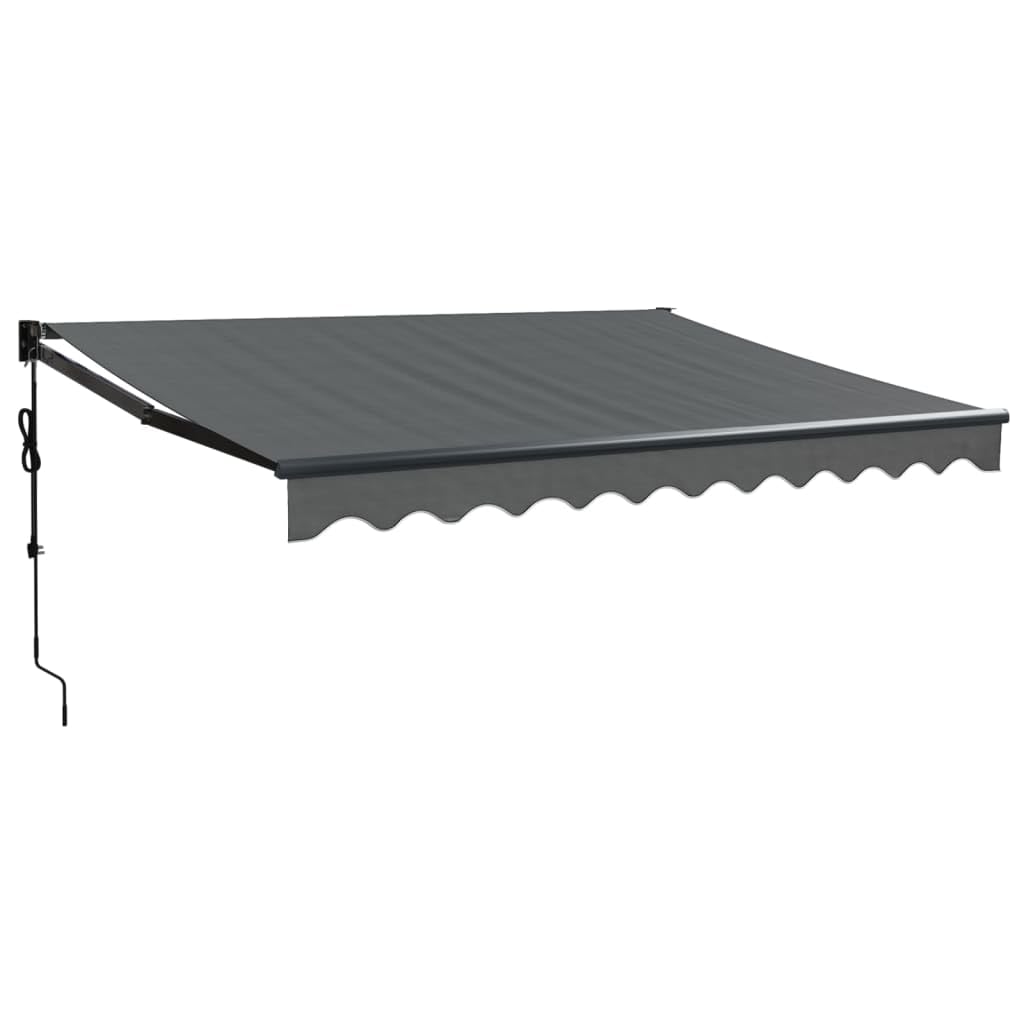 IKAYAA Tenda Retrattile elettrica Tenda da Sole 300x250 Tenda Retrattile Automatica Resistente ai Raggi UV con elecomando manovella-Antracite (Telaio Grigio)-300 x 250 cm