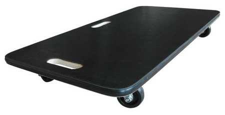 General Purpose Dolly, Industrial Style, Fiberwood Material, Black Color, 36x18 Inches, 700 lb. Load Capacity, 4 Swivel Polypropylene Wheels