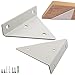 2 Pièces Supports D'étagère, Support Étagère Mural en Métal, Supports Tablette Flottante, Triangle Support Invisible Etagere avec Vis, pour Déco Salon, Chambre, Salle de Bain (Blanc)
