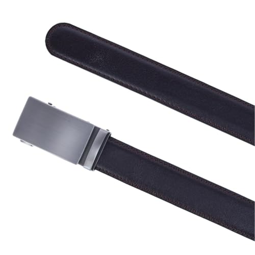 CTM Men's Sleek Leather Adjustable Ratchet Belt2