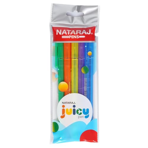 Bolígrafo azul para tomar apuntes sin manchas con cuerpo colorido y agarre cómodo NATARAJ