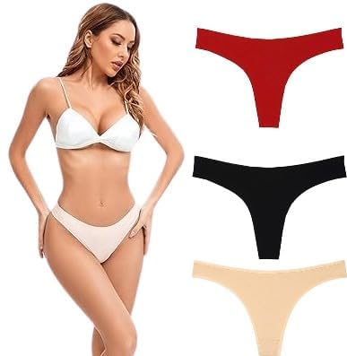TEXTREE Women’s Cotton Blend V-Back Design G-String Thong Panties Comfortable – Lightweight, Daily Use (3-Pack)-picture-47