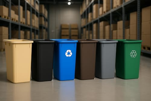 Caneca cuadrada comercial de plástico resistente 23 galones miniatura 7