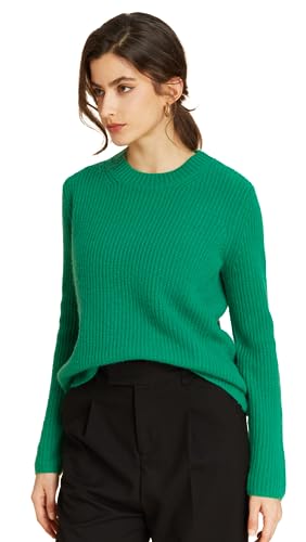 Image of EURKEA Women's Cashmere Blend Crewneck Sweater Soft Warm Winter Pullover | Cashmere Blend, Breathable, Non-itchy, Classic Crewneck, Regular Fit, Office, Weekend, Travel