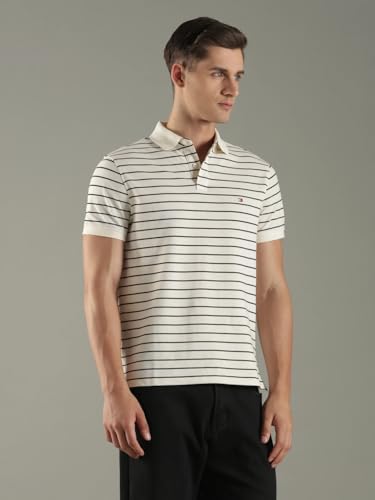 Image of Tommy Hilfiger Solid Regular fit Cotton Polo t-Shirt