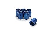 Aeroquip Fitting, Tube Nut, 3 AN, 3/16 in Tube, Aluminum, Blue Anodized, Set of 6