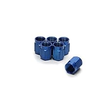 Aeroquip Fitting, Tube Nut, 3 AN, 3/16 in Tube, Aluminum, Blue Anodized, Set of 6