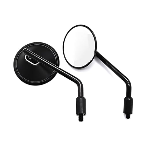 Espejos universales para motocicleta redondos negros de 8 y 10mm compatibles con Ves&pa