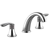 Bathroom Sink Faucet, Faucet for Bathroom Sink, Widespread Chrome Bathroom Faucet 3 Hole with Stainless Steel Pop Up Drain and cUPC Lead-Free Hose - (Chrome)