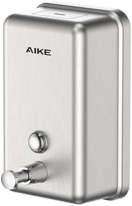 Distributeur De Savon Automatique AIKE AK1205C - 800ml Sans Contact Surface Noire Anti-traces Pour Salle De Bain