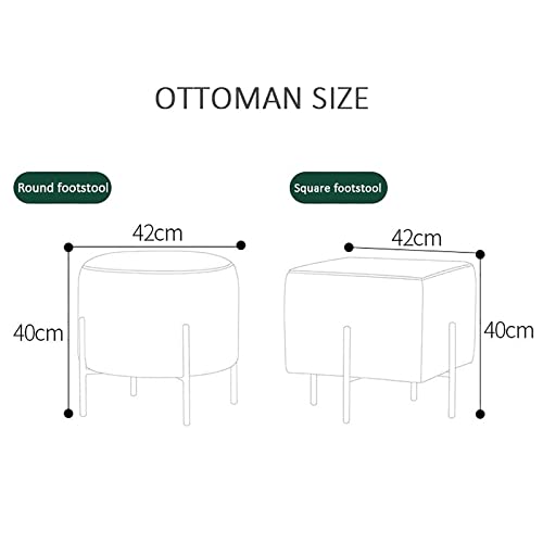 Tabouret rond moderne luxueux en peluche pour chambre et coiffeuse - 3