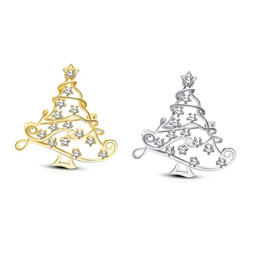 Broche sapin de Noël métal femme la solution pour égayer vos robes noires et vestes ternes