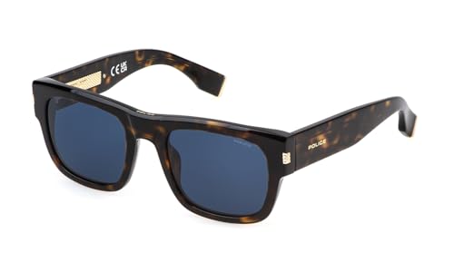 Police Men's Casual Sunglasses, Shiny Dark Havana, 54