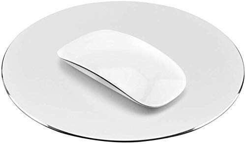 INDIAN DECOR. 50463 Premium Stainless Steel Metal Mouse Pad Mat Round Mice Pad for Magic Surface and Wirless/Wired/Mice (Silver Colour)-image-32