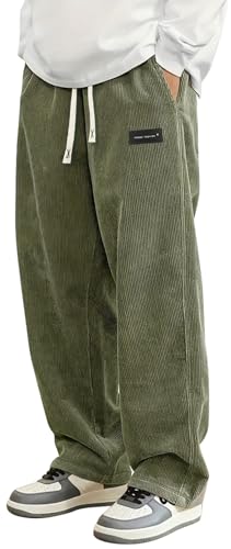 PADOLA Cordhose Herren Baggy Jogginghose Elastische Taille mit Kordelzug...