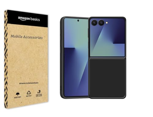 Image of amazon basics Hard Case Cover for Samsung Galaxy Z Flip 7 5G (Black)