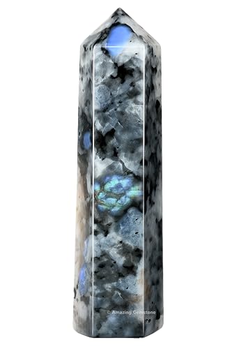 Image of Amazing Gemstone Large Rainbow Moonstone Crystal Towers ~ Natural Healing Crystal Point Obelisk for Reiki Healing and Crystal Grid (5.5 inch to 6 inch INCH)