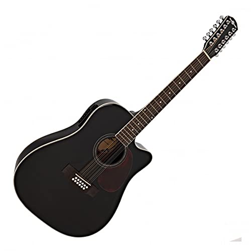 Kit de guitare électro-acoustique 12 cordes par Gear4music Noir avec Sac de Concert - Les Beatles, Paul McCartney, John Lennon, RIngo Starr, George Harrison Kit de guitare électro-acoustique 12 cordes par Gear4music Noir avec Sac de Concert – Image 5