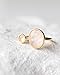 MJLULU Elegant 14K Gold-Plated Statement Ring with Light Pink Simulated Rose Quartz - Hypoallergenic & Lightweight, Dainty & Simple for Daily Wear - Minimalist Jewelry
