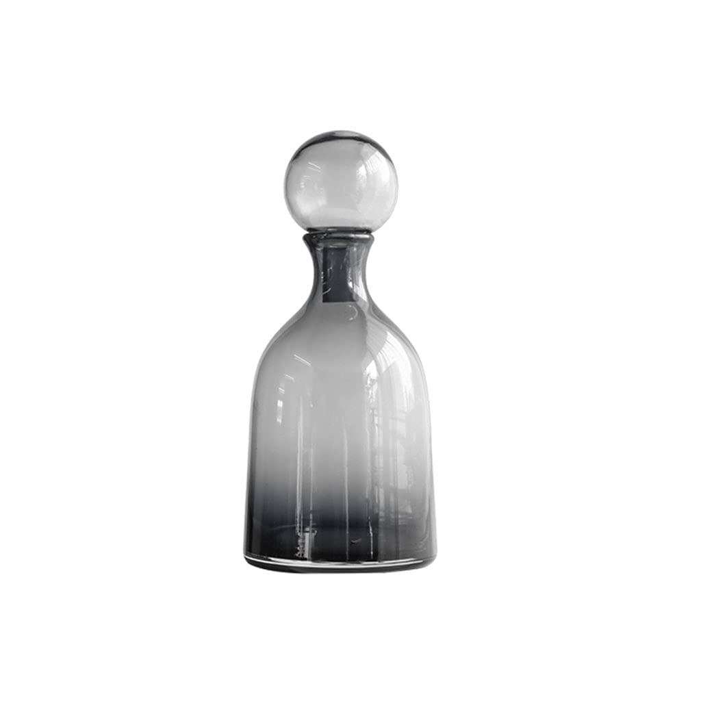 Jarrones Florero de Cristal con Tapa, florero Moderno for hogar, Restaurante, Mesa de Centro, Oficina, decoración de Escritorio, florero Transparente Florero Jarrón (Color : F)